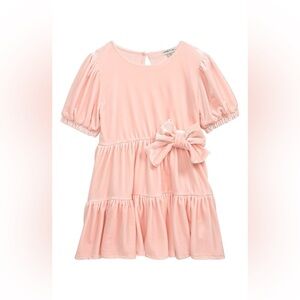 NWT Habitual Girl Kids' Smocked Tiered Velour Dress in Pink